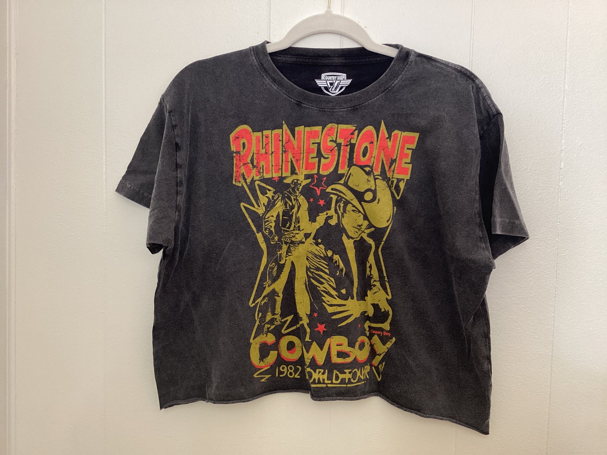Crop Rhinestone Cowboy Tee