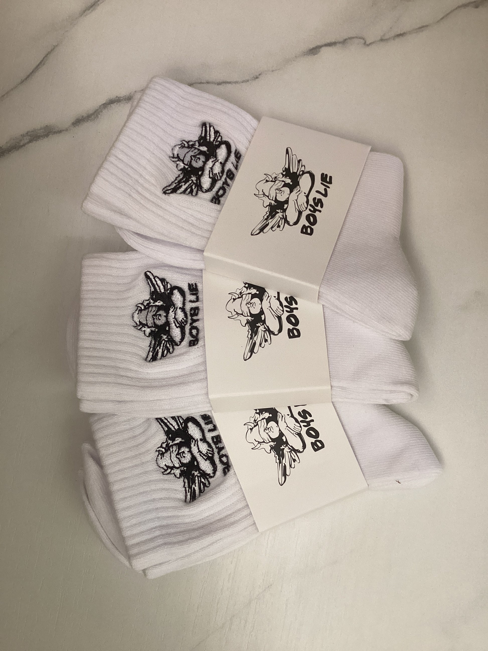Boys Lie Black Logo Sock