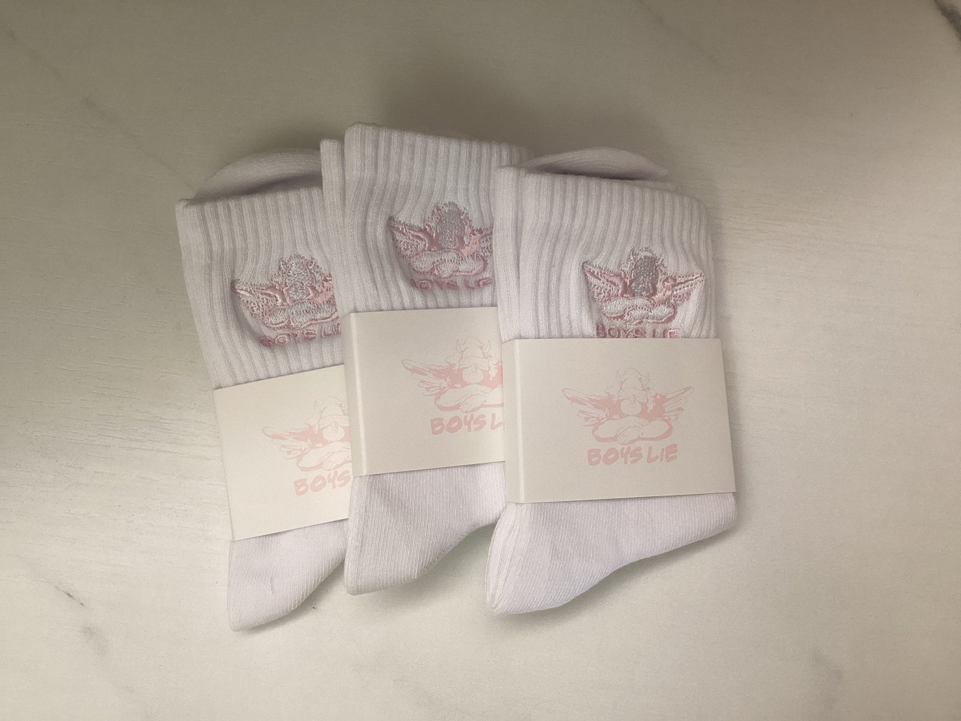 Boys Lie Pink Logo Sock