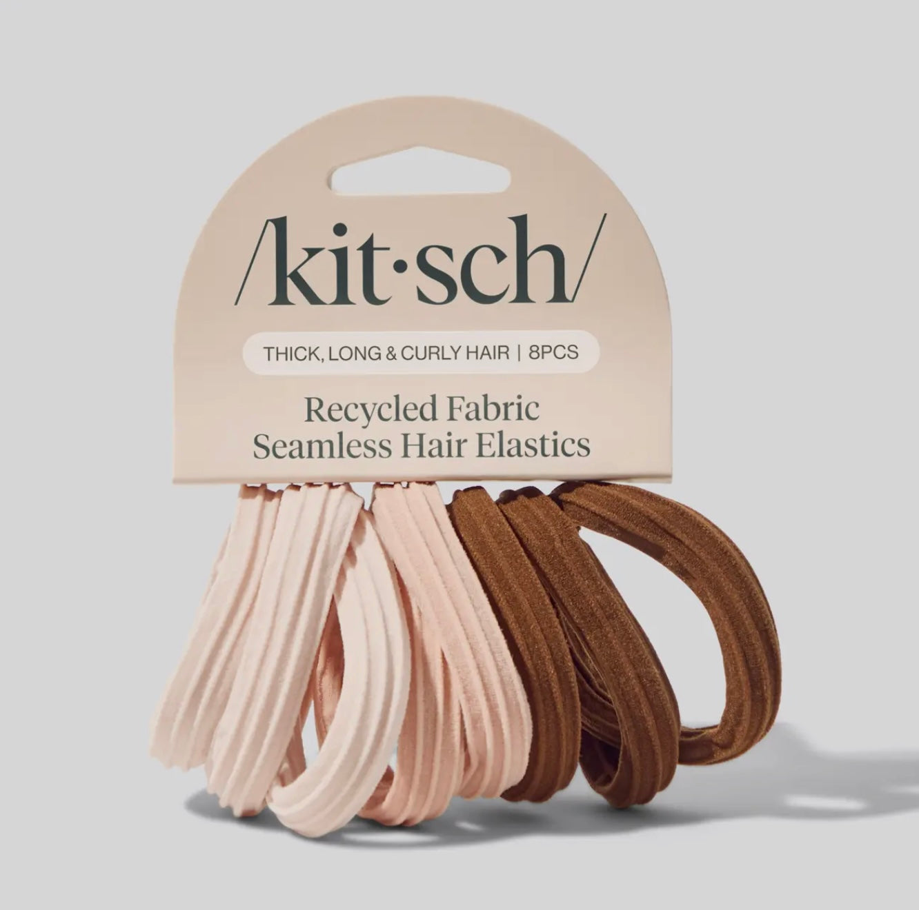 Kitsch Recycled Seamless Hair Elastics 8 Pc Set - Rosewood