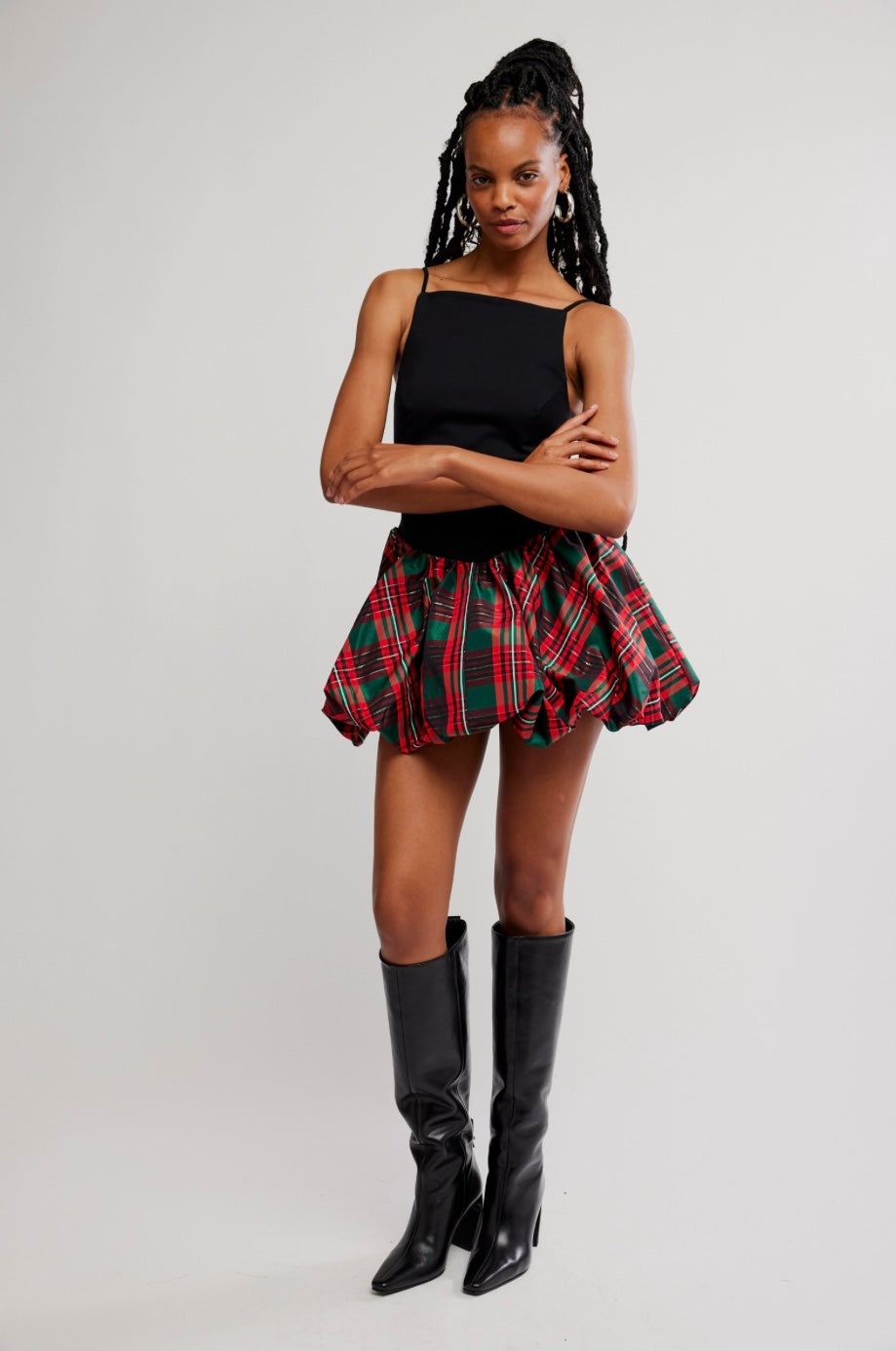 Free People Tinsel Kiss Plaid Mini