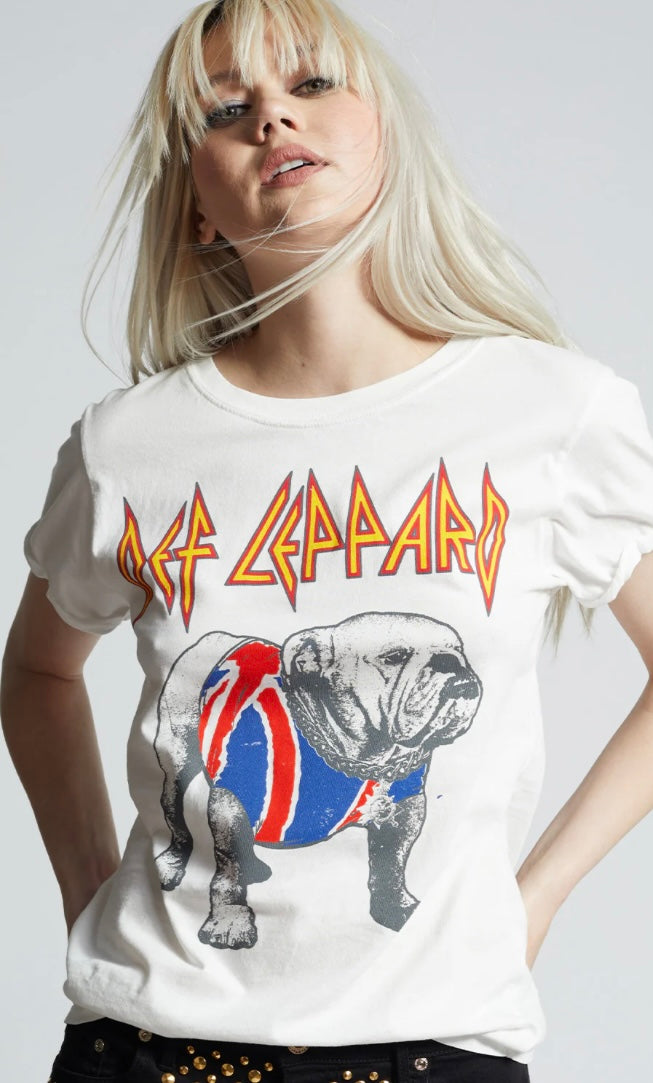 Recycled Karma Def Leppard Bulldog Slim Fit Graphic Tee