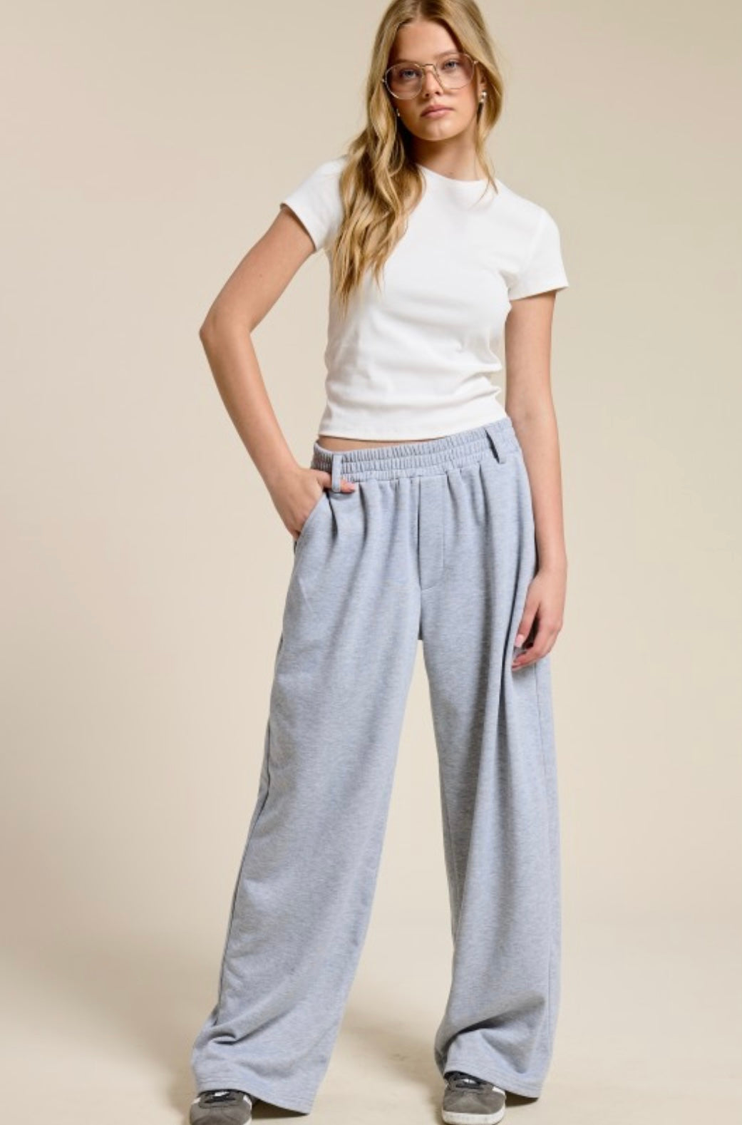 Tailored Wide Leg Knit Sweatpants