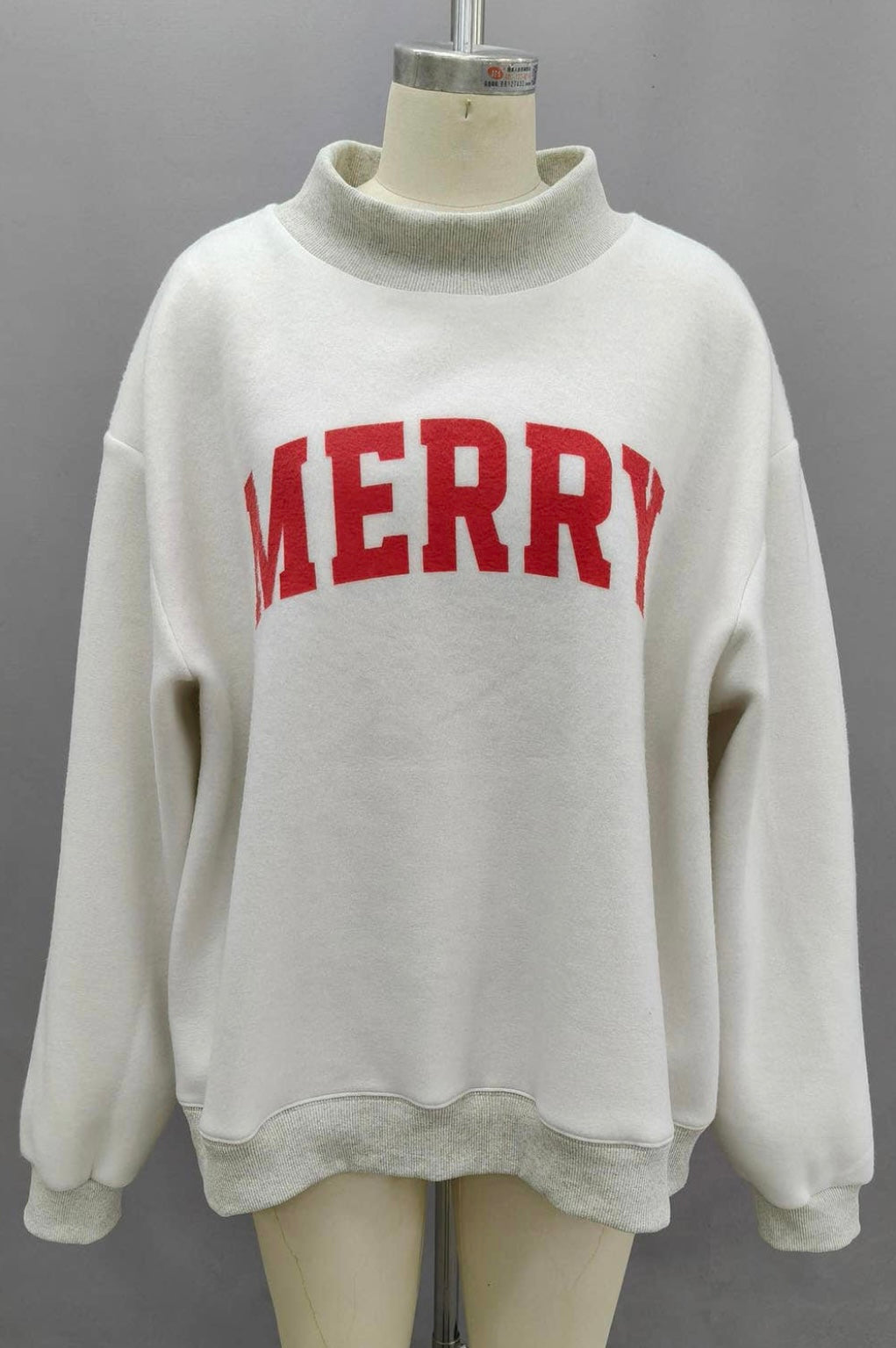 "GRINCHY & MERRY" Reversible Mock Neck Sweatshirt