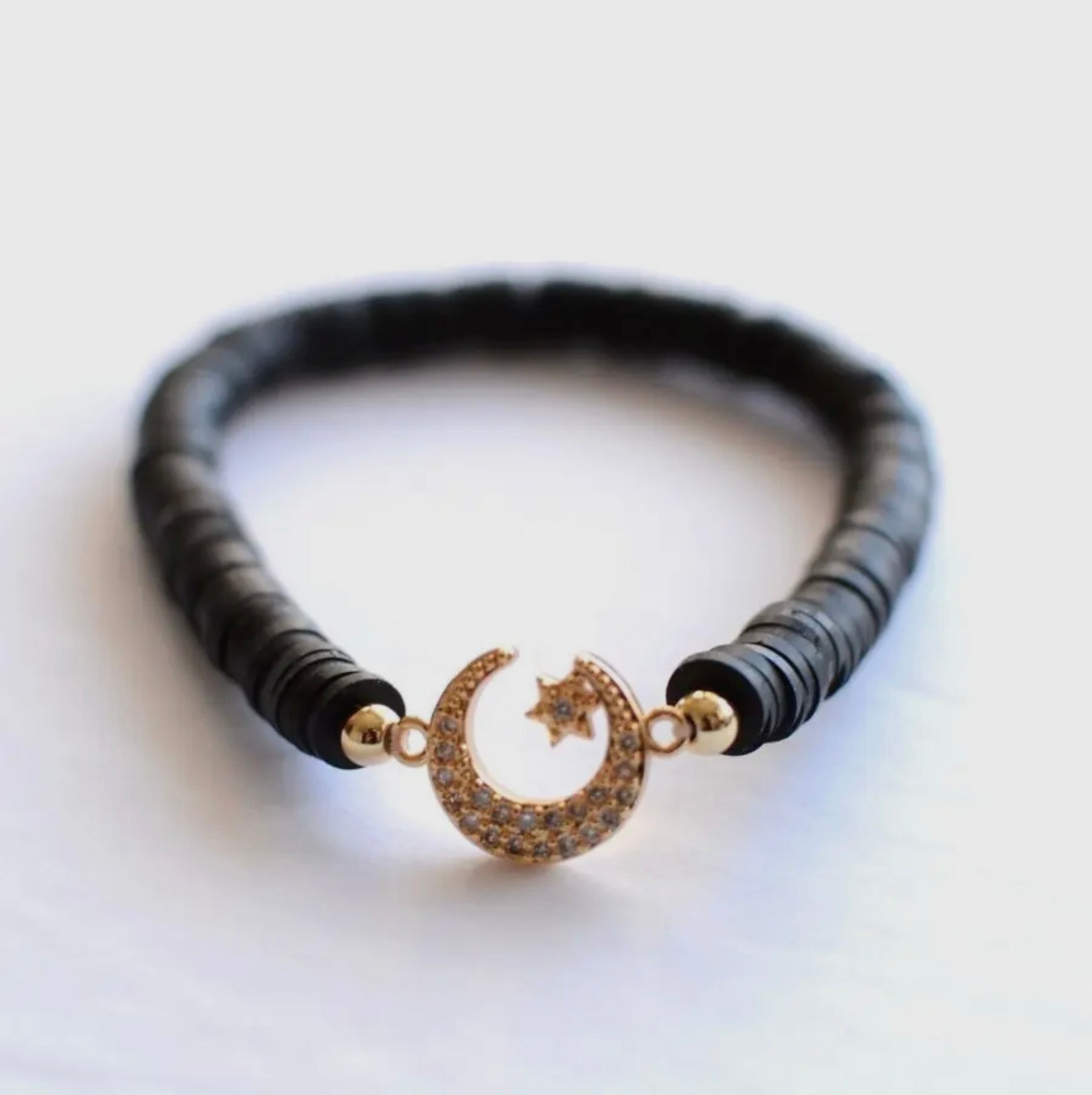 Black Bracelet Moon & Star