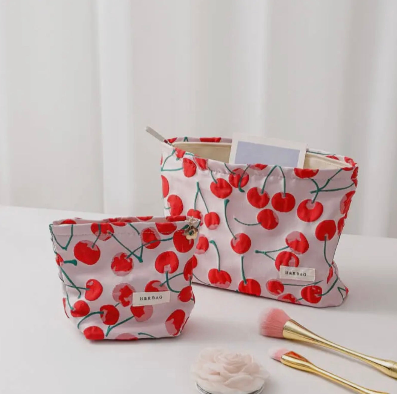 Red Cherry Portable Storage Bag - SMALL