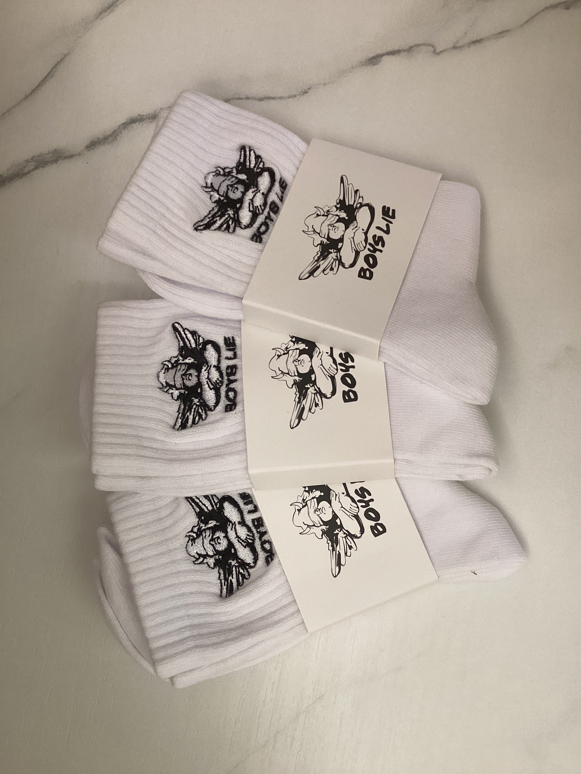 Boys Lie Black Logo Sock