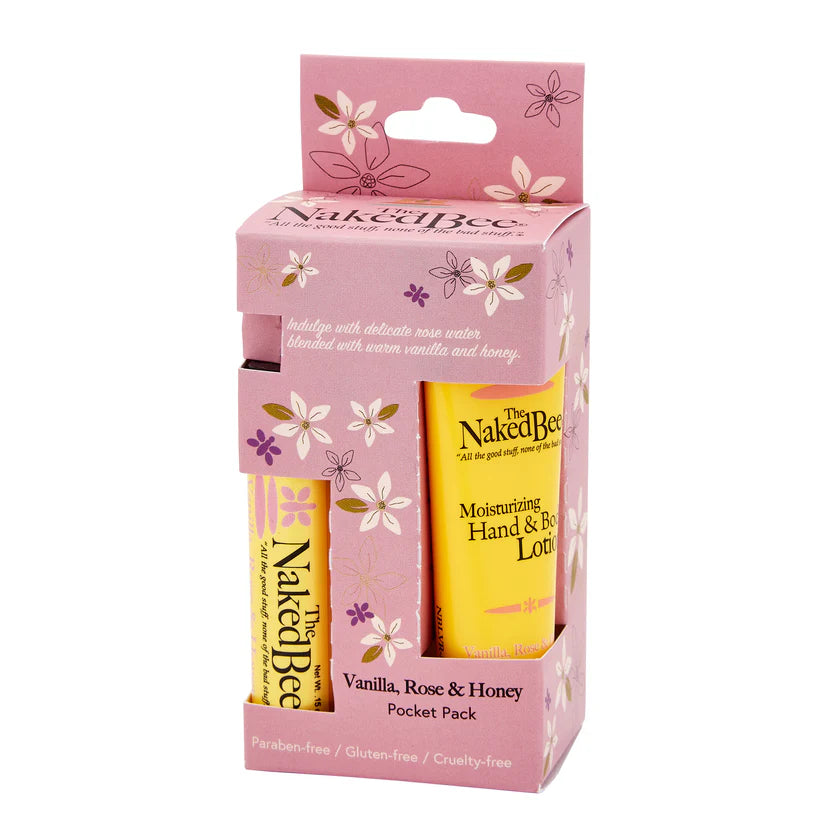 Naked Bee Pocket Pack - Vanilla, Rose & Honey