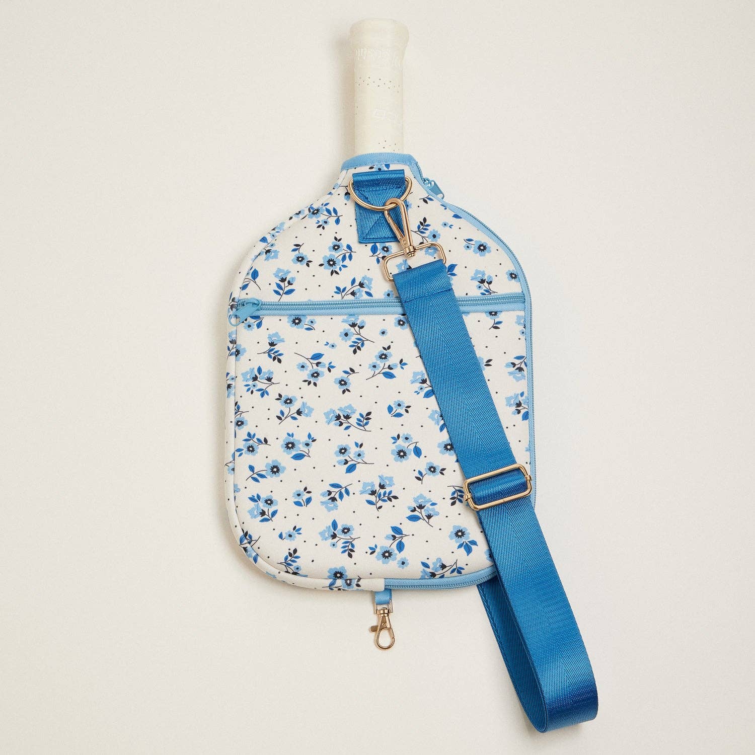 Blue Floral Pickleball Paddle Bag