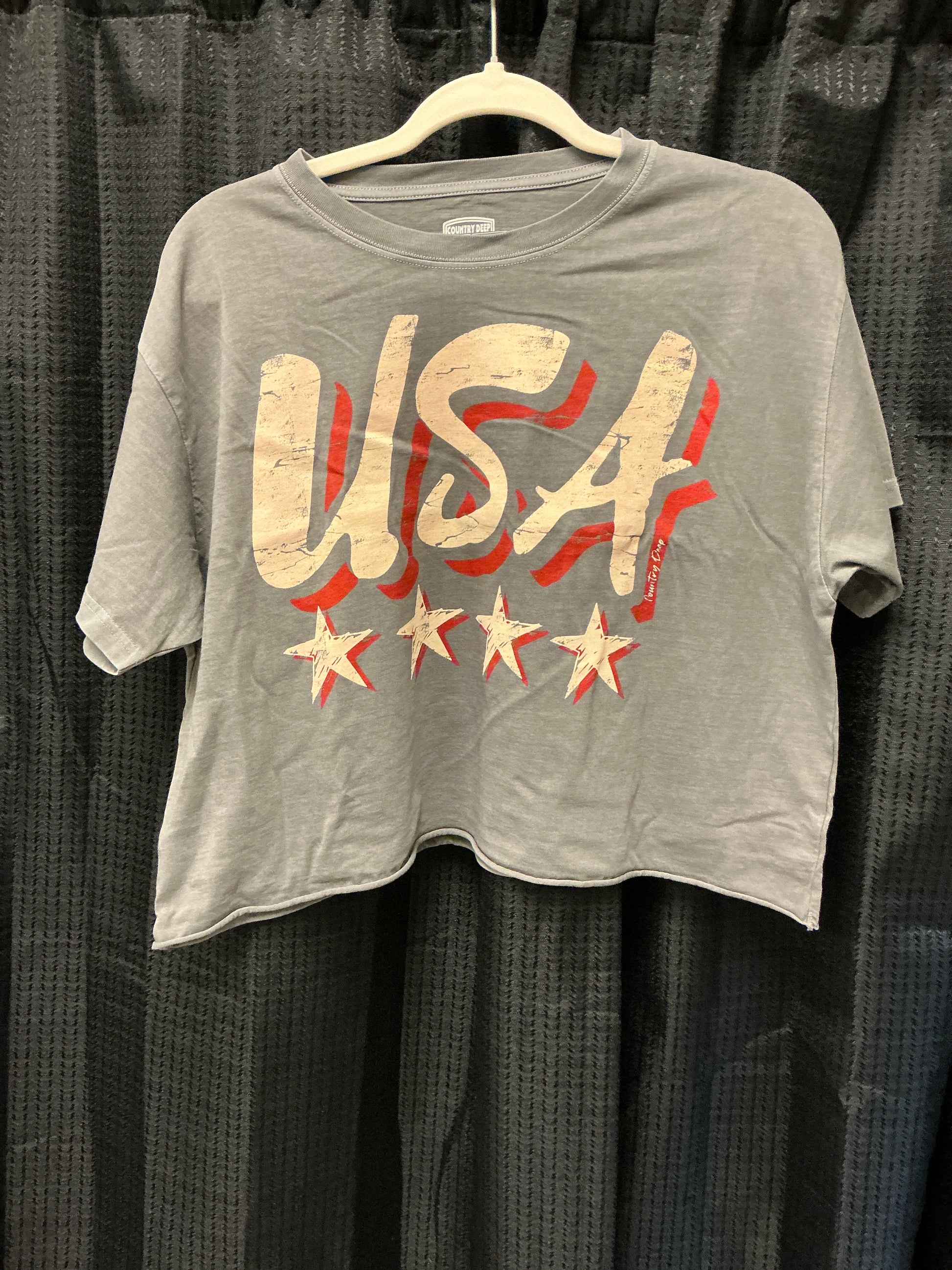 Crop USA Stars Graphic Tee