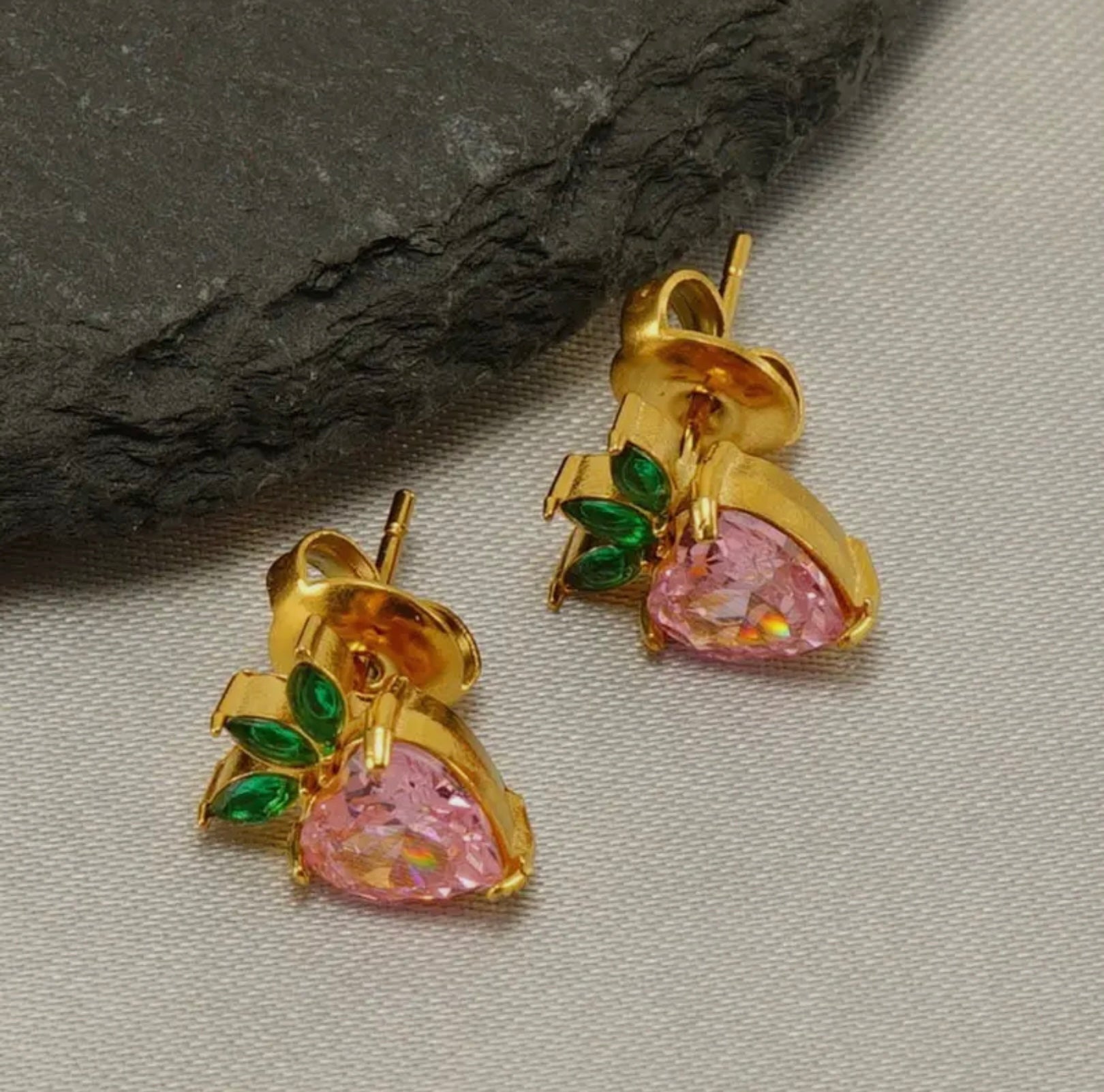 18K Strawberry Stud Earrings