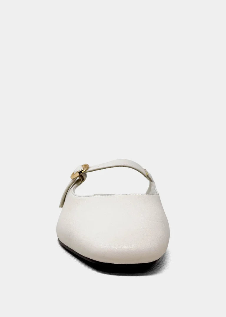 White handbag with a handle on a light gray background