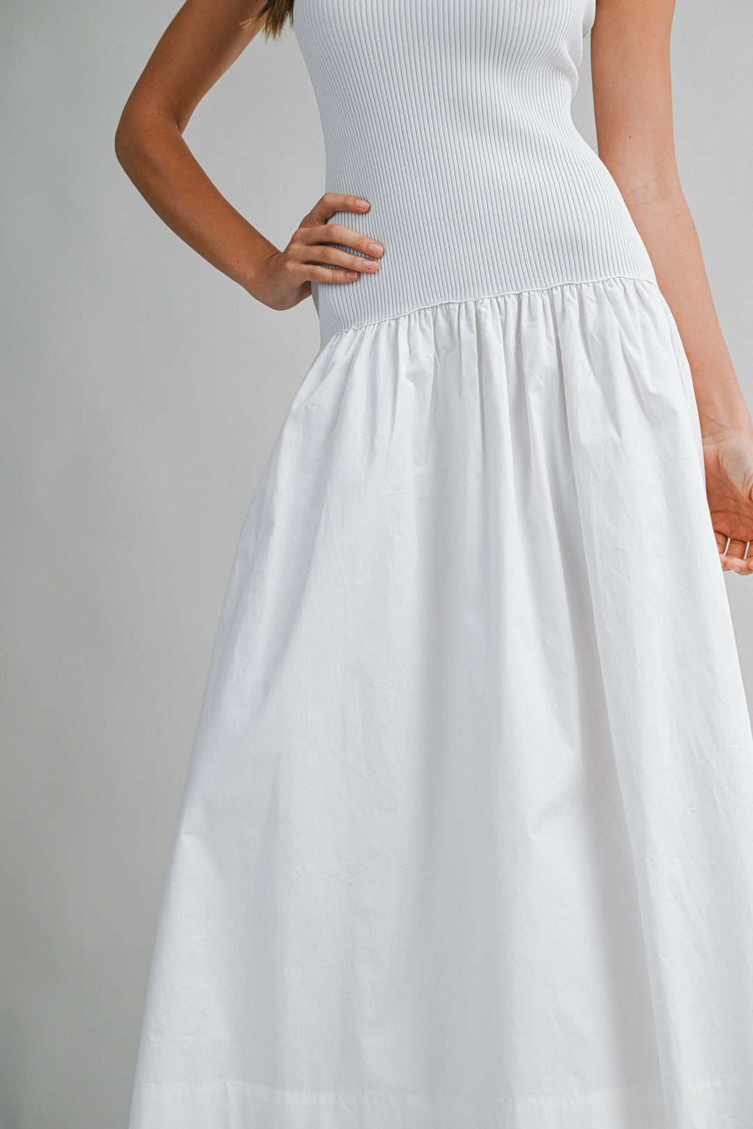 White dress with a plain background