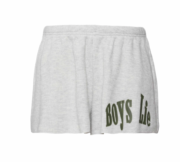 Gray shorts with &