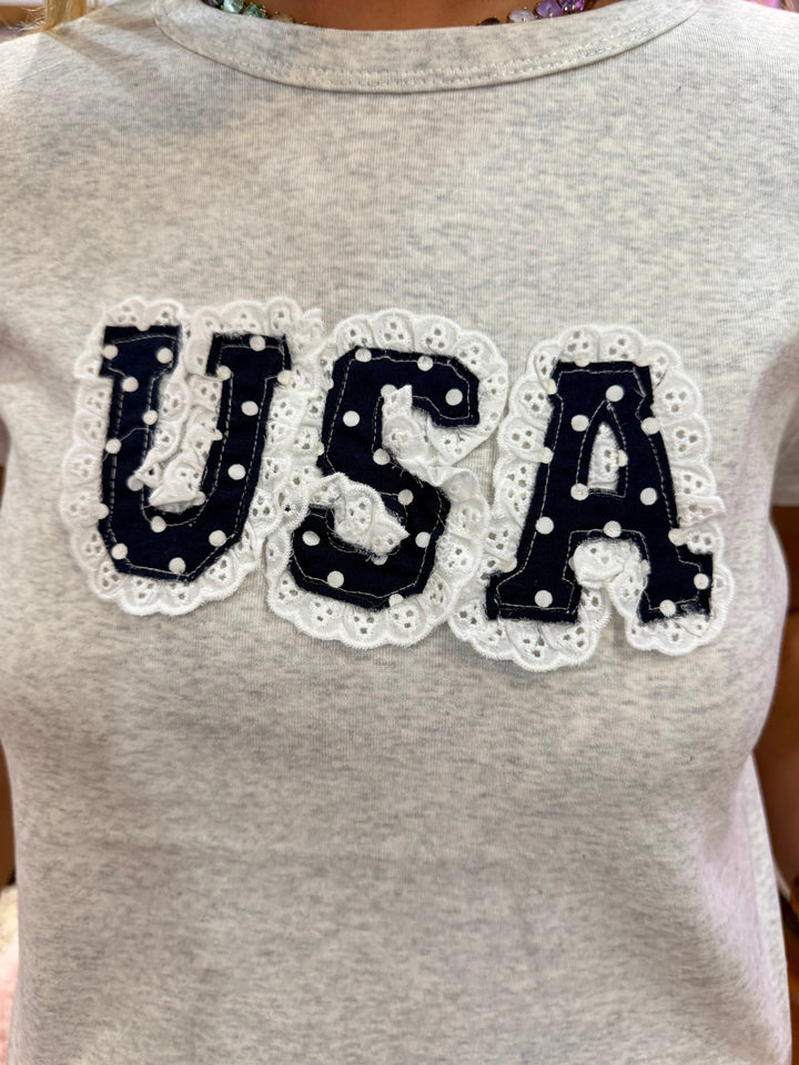 Gray t-shirt with &