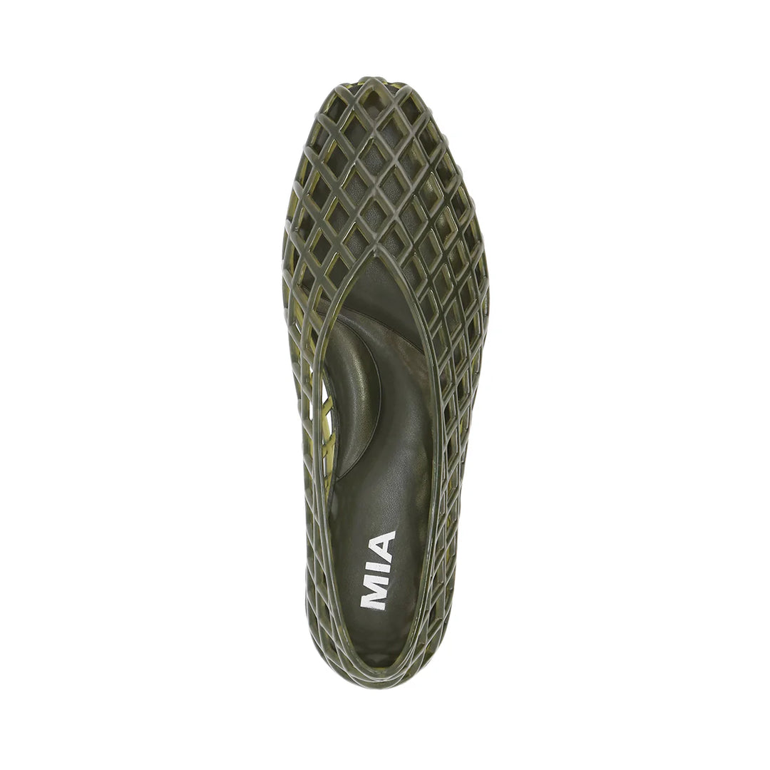 Green woven jelly shoe with &