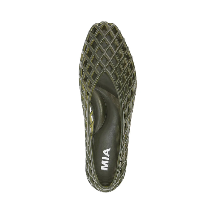 Green woven jelly shoe with &