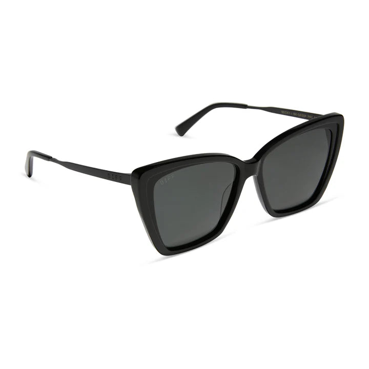 Black cat-eye sunglasses on a white background
