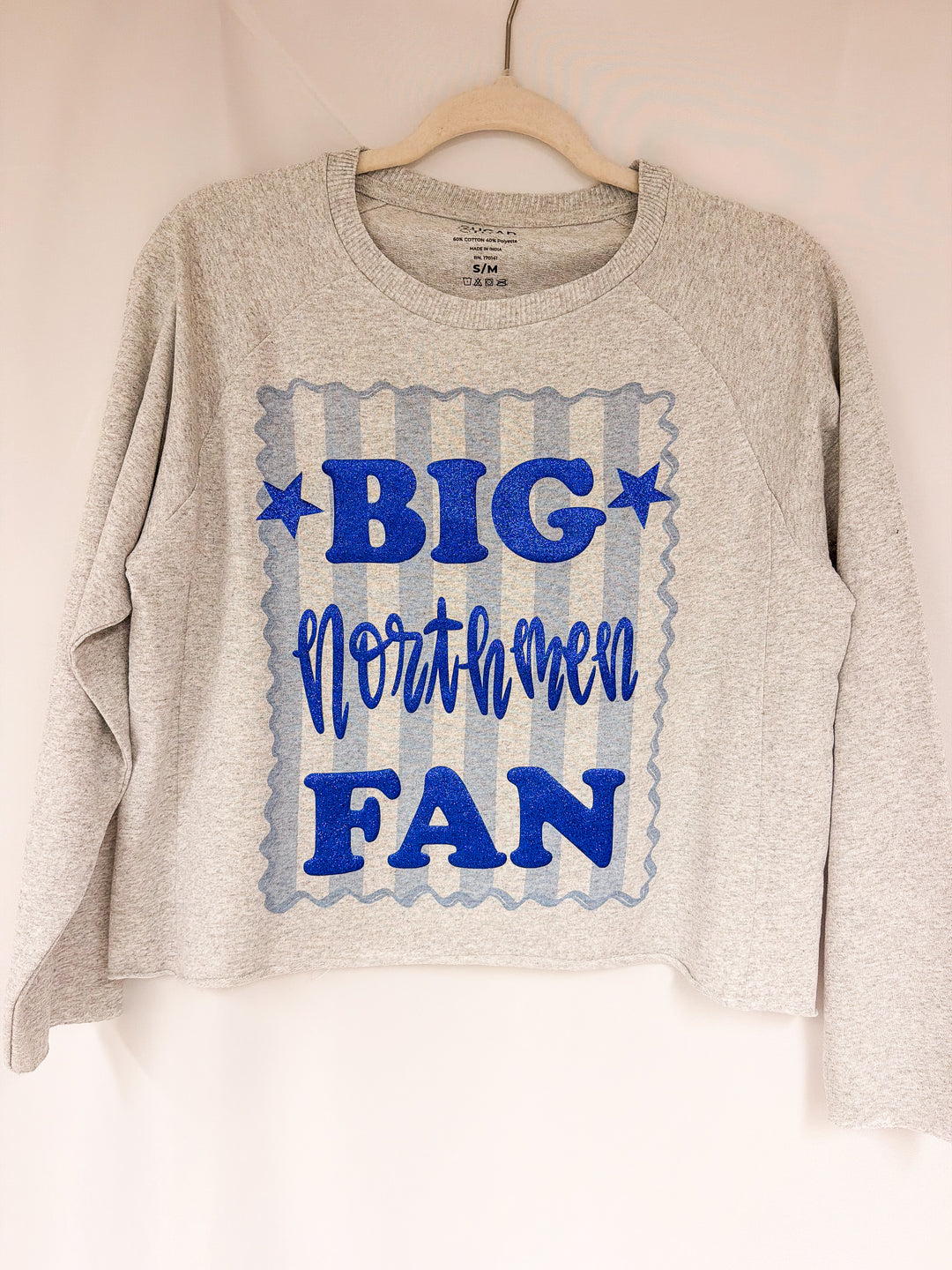 Heather grey crewneck with &