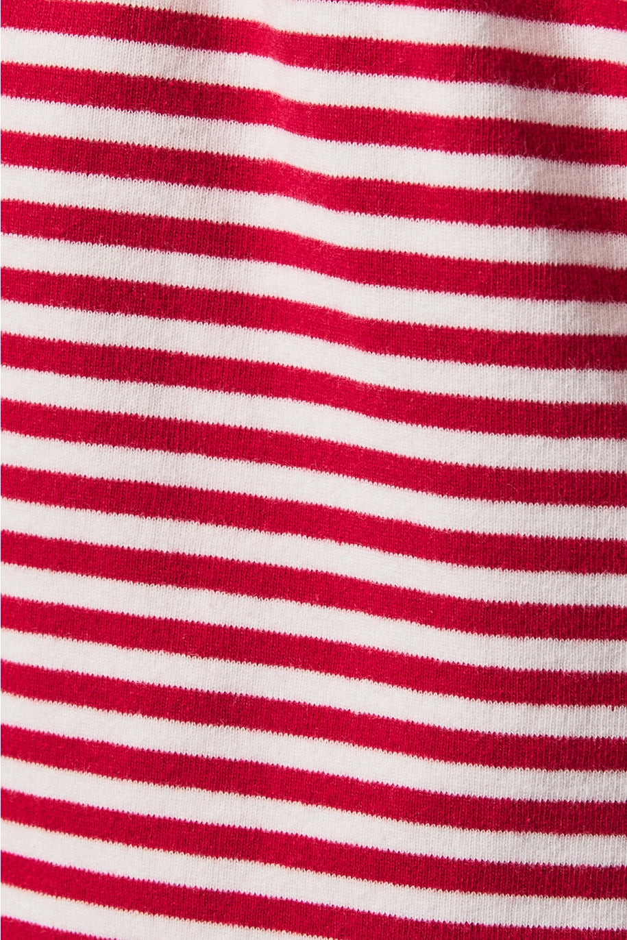 Close up of red and white stripe shorts