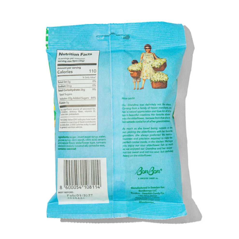 package of candy on white background