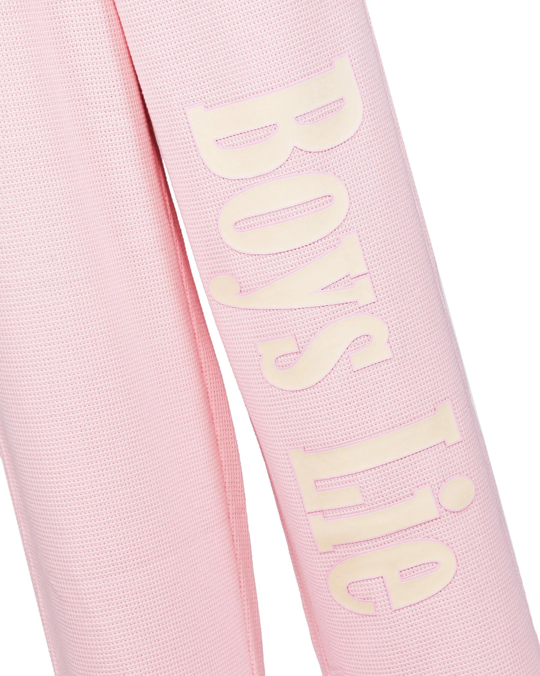 Pink sweatpants with &