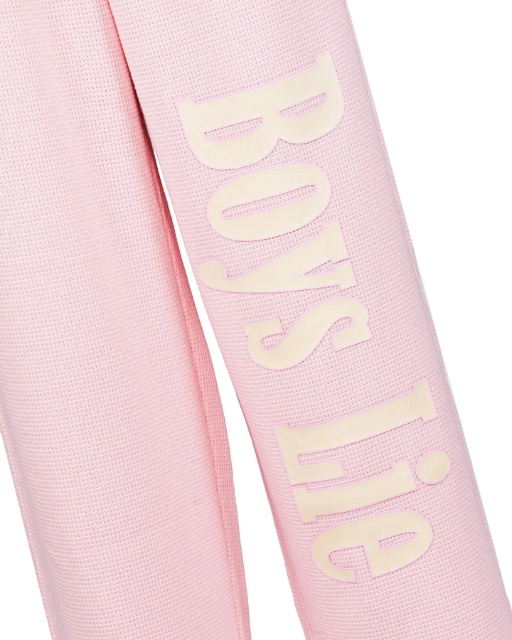 Pink sweatpants with &