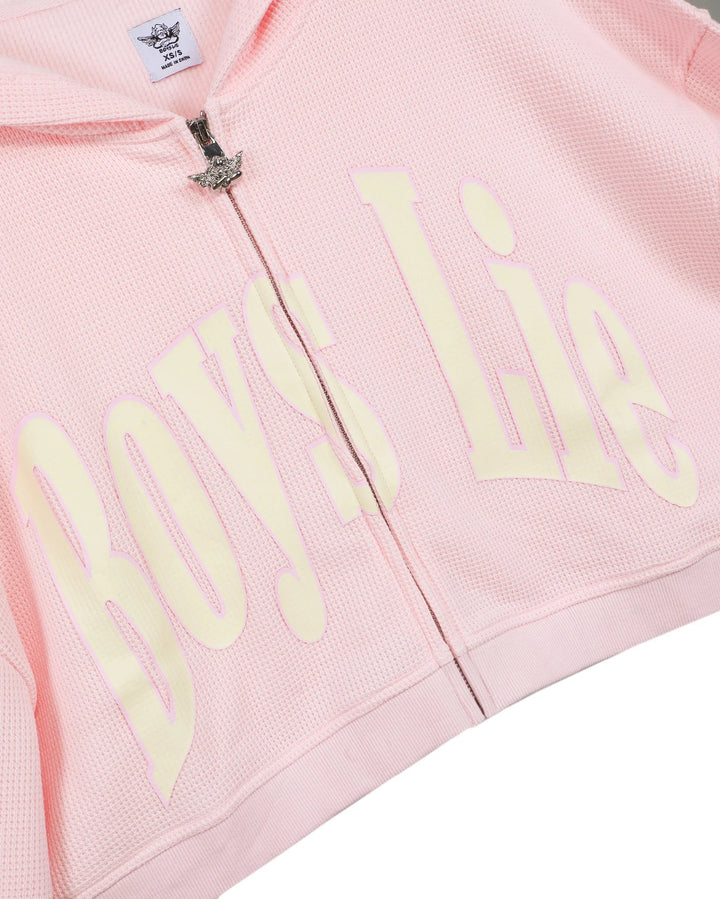 Pink hoodie with &