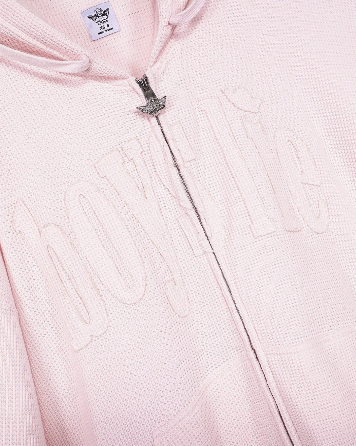Pale Pink hoodie that says &