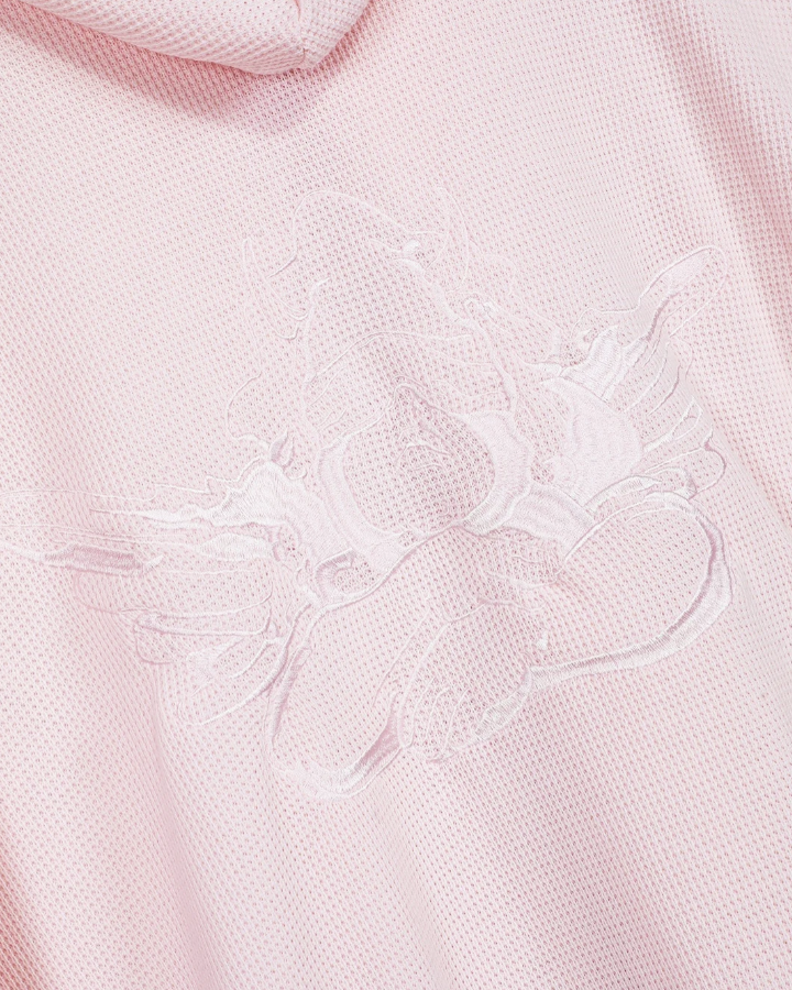 Pale Pink hoodie with angel logo on back 