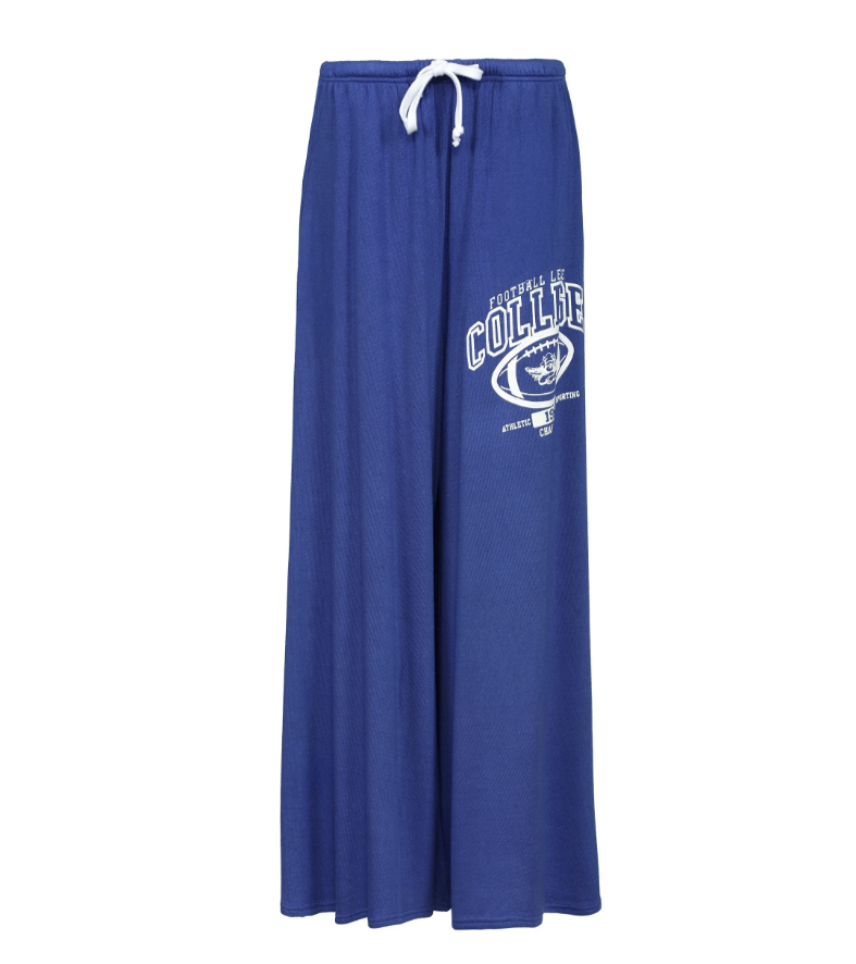 Blue sweatpants with &