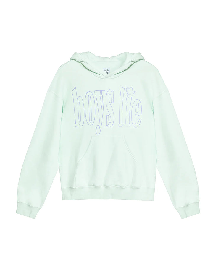 Light green hoodie with &