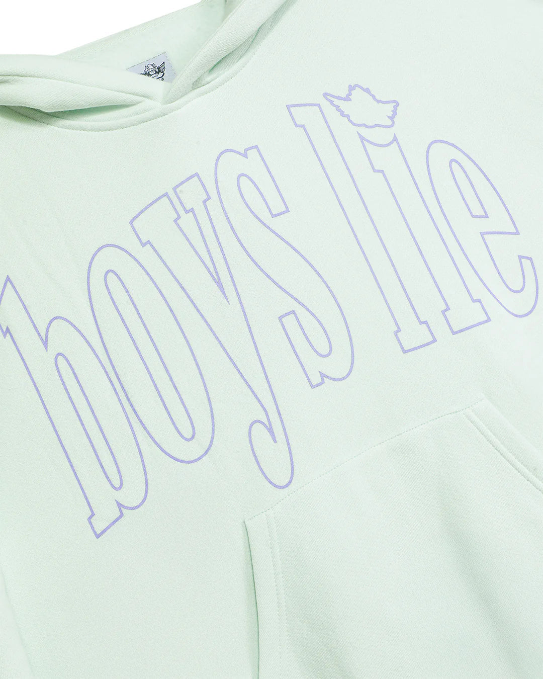 Light green hoodie with &