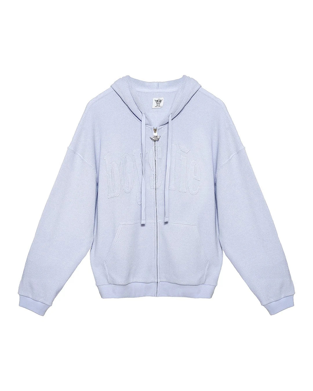 Light lilac hoodie on a white background