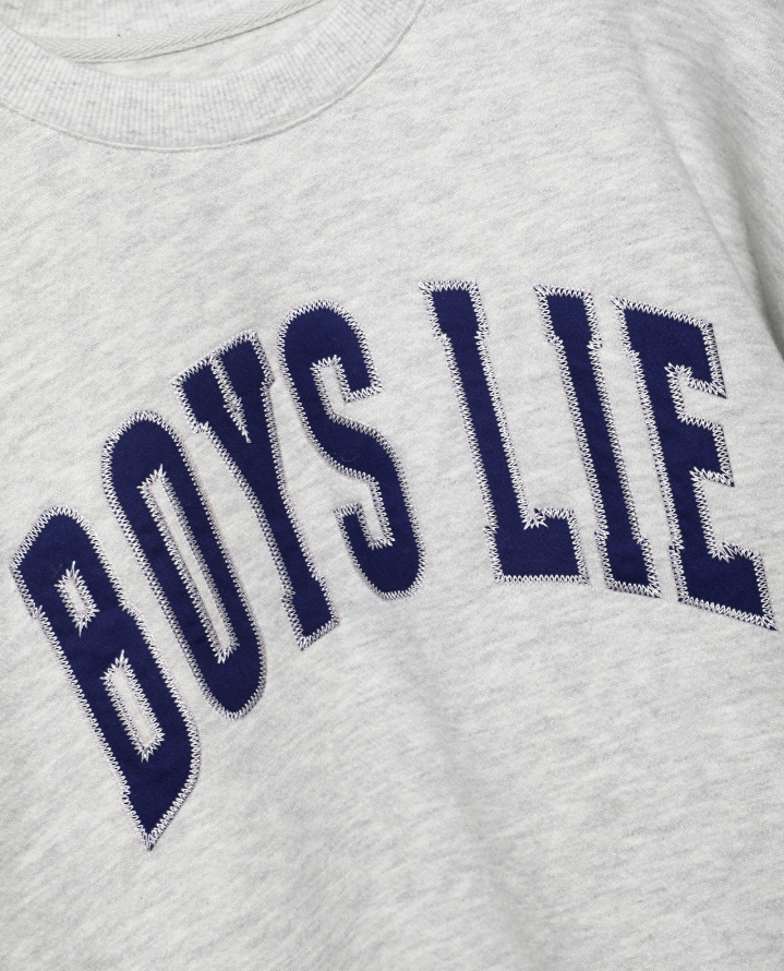 grey sweatshirt with &