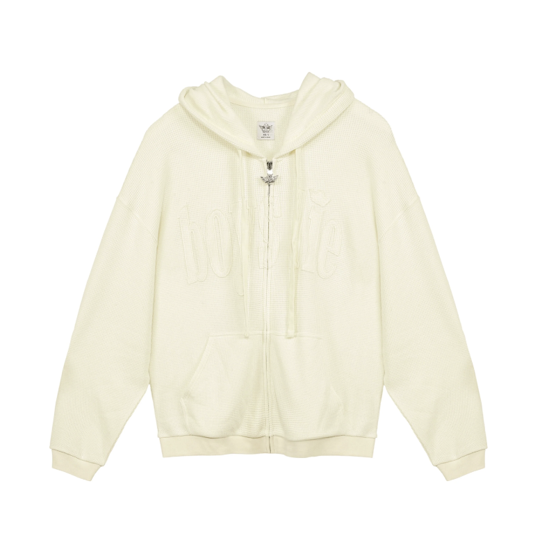 Beige hoodie on a white background