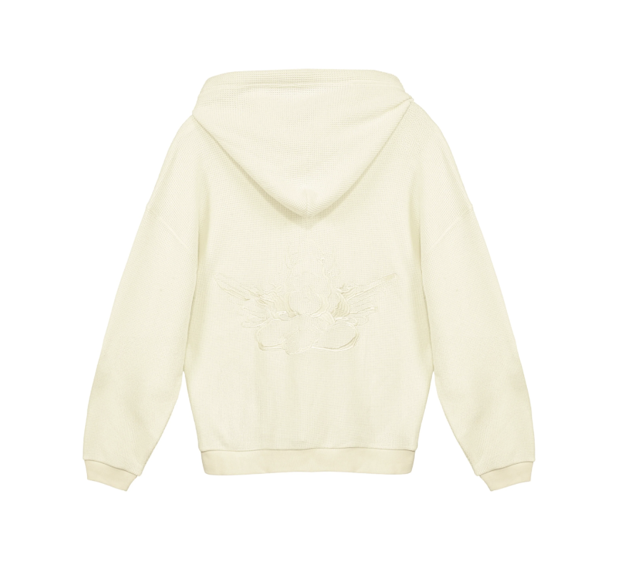 Beige hoodie on a white background
