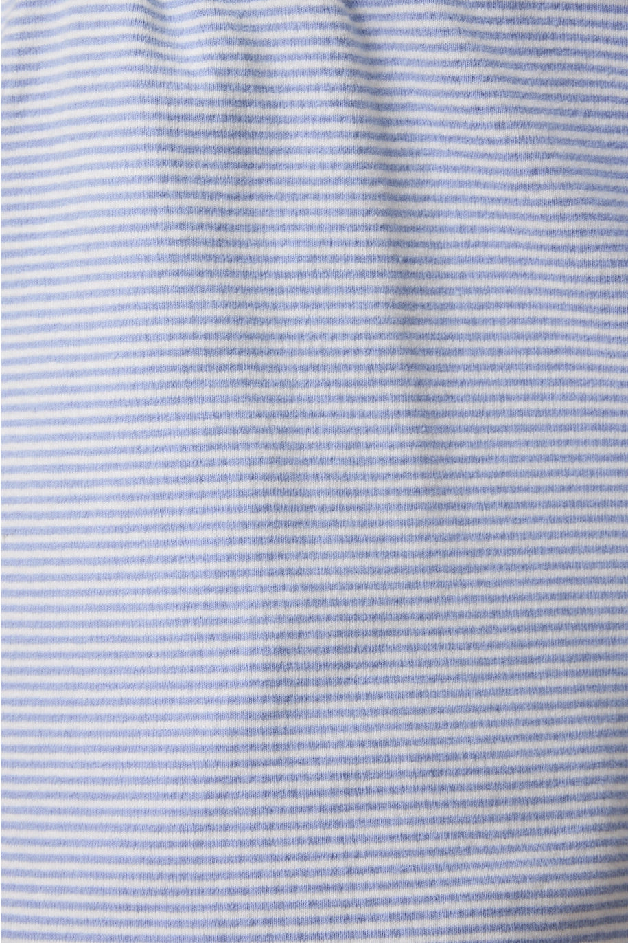 Close up of blue and white stripe fabric