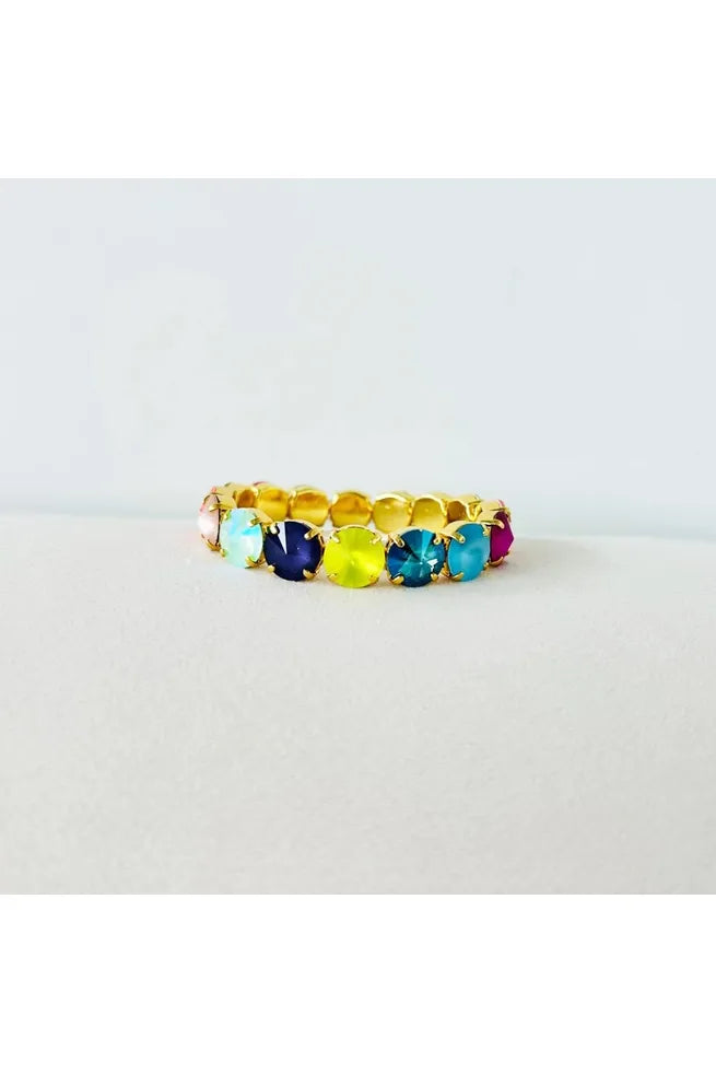 Crystal bracelet on plain background