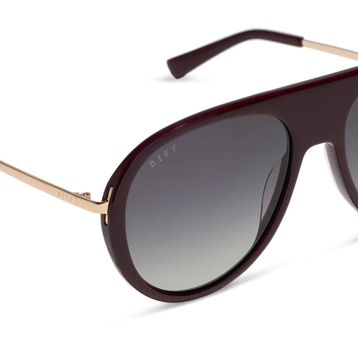 Sunglasses with a gradient lens on a white background