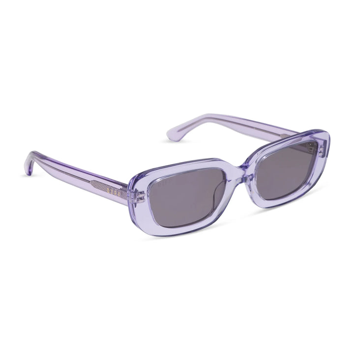 Sunglasses with braided design on arms against a white background