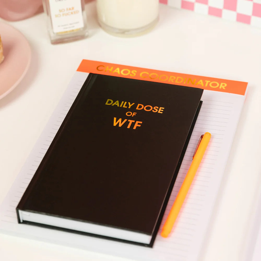 Black journal on white background