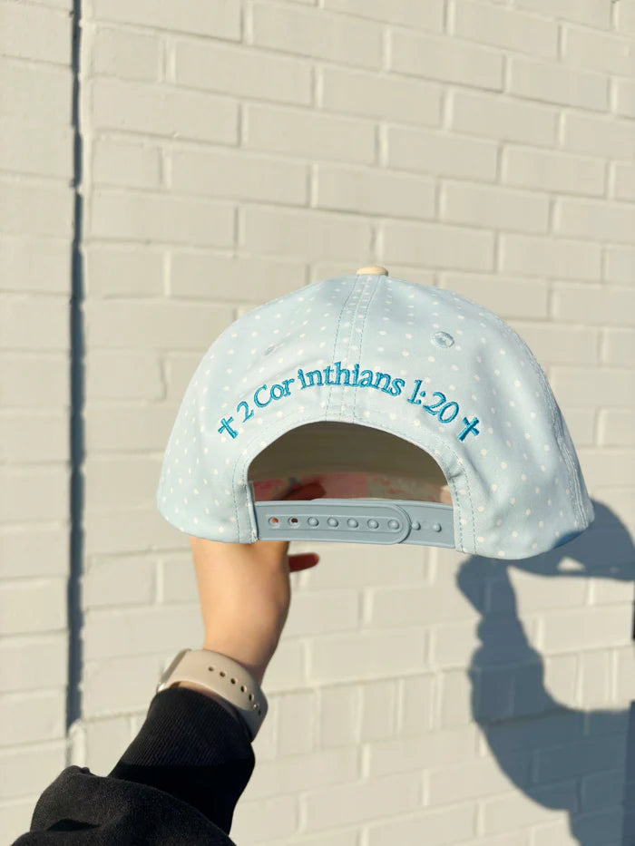 hat embroidered with &