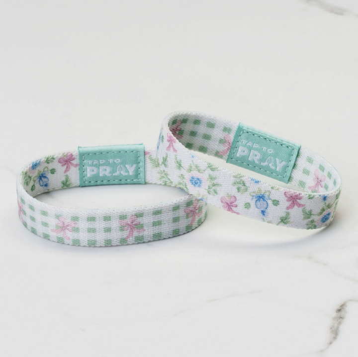 Floral-patterned wristband with &
