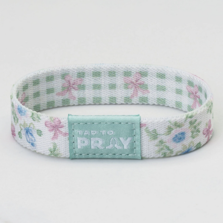 Floral patterned wristband with a &