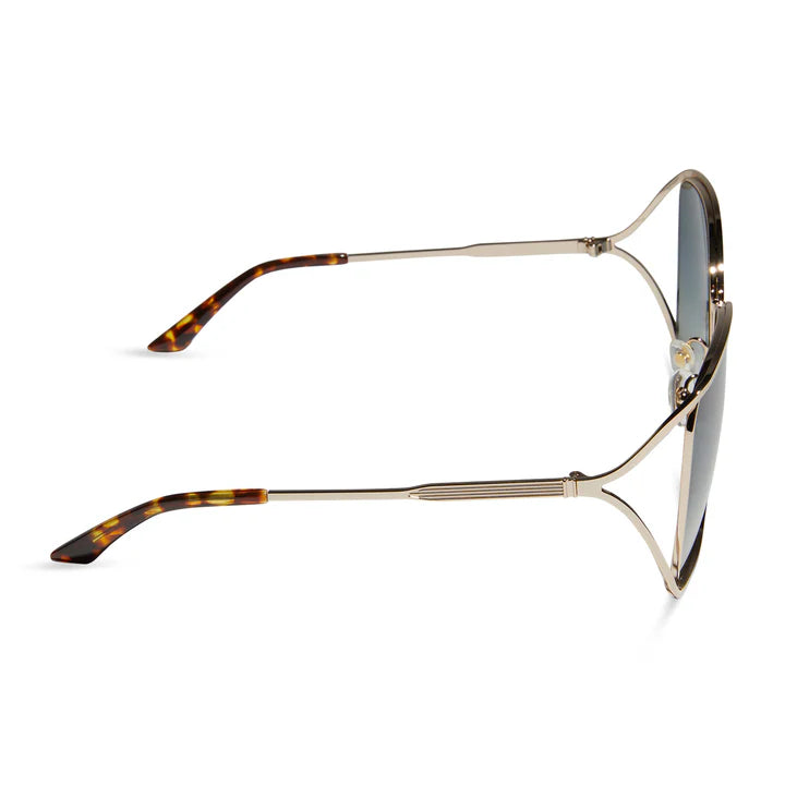 Sunglasses with tortoiseshell arms on a white background