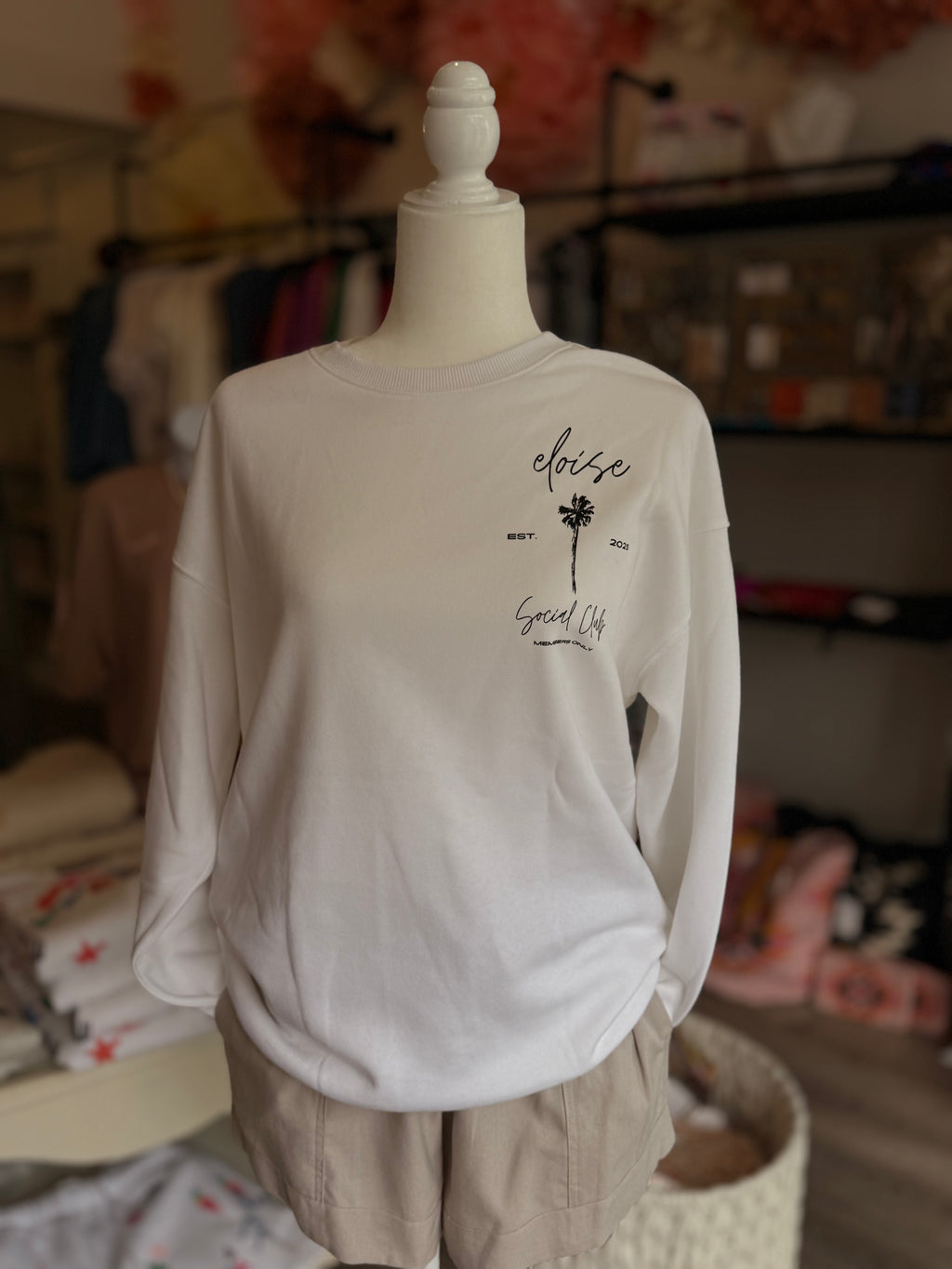 Custom “eloise Social Club” Drop Shoulder Sweatshirt