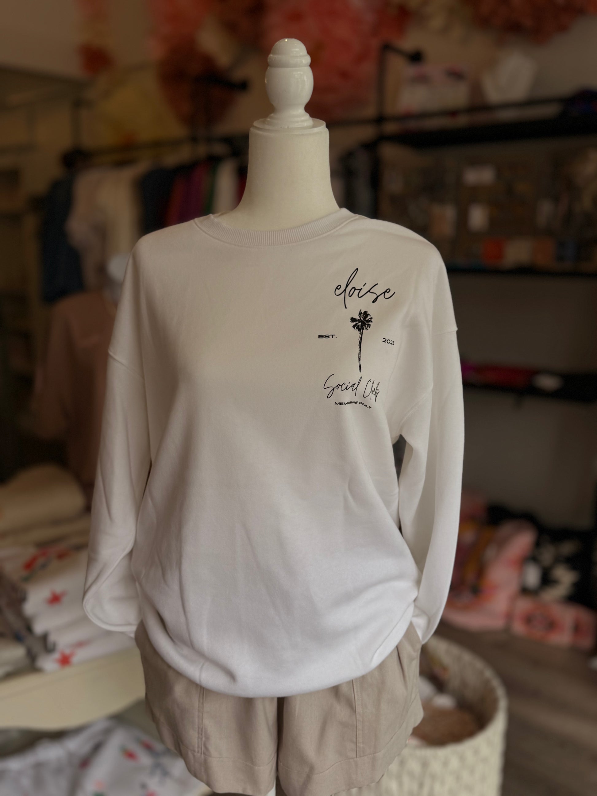 Custom “eloise Social Club” Drop Shoulder Sweatshirt