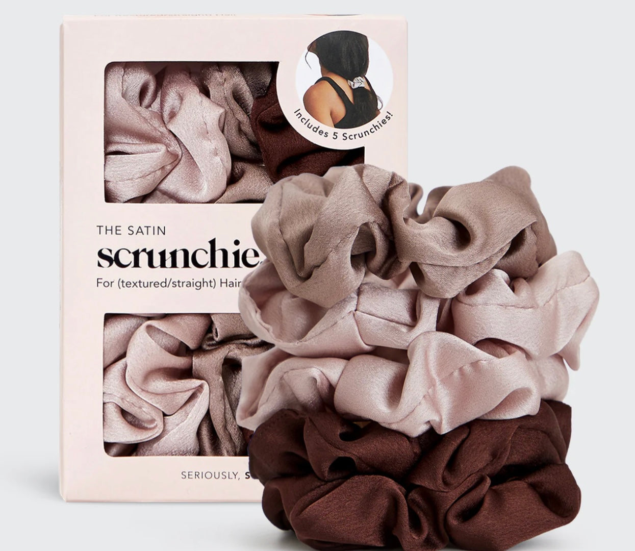 Kitsch Cameo Satin Sleep Scrunchies 5pc Set