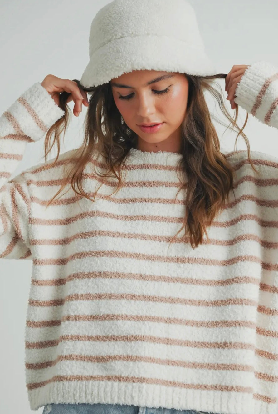 Cozy Striped Round Neck Sweater